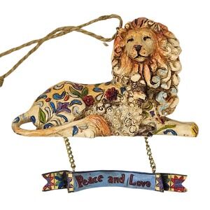 Jim Shore 2006‎ Heartwood Creek Lion And Lamb Peace Love Ornament No Tag No Box